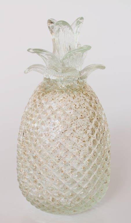 Clear & Gold Glass Pineapple